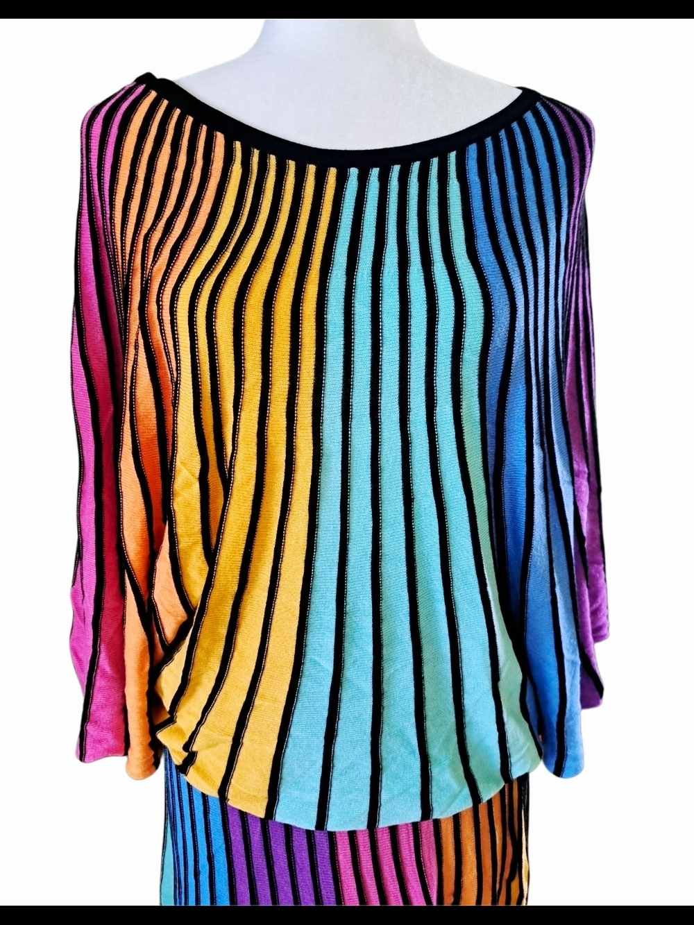 NEW YORK & COMPANY RAINBOW SWEATER & SKIRT SET SZ XL - Picture 6 of 11